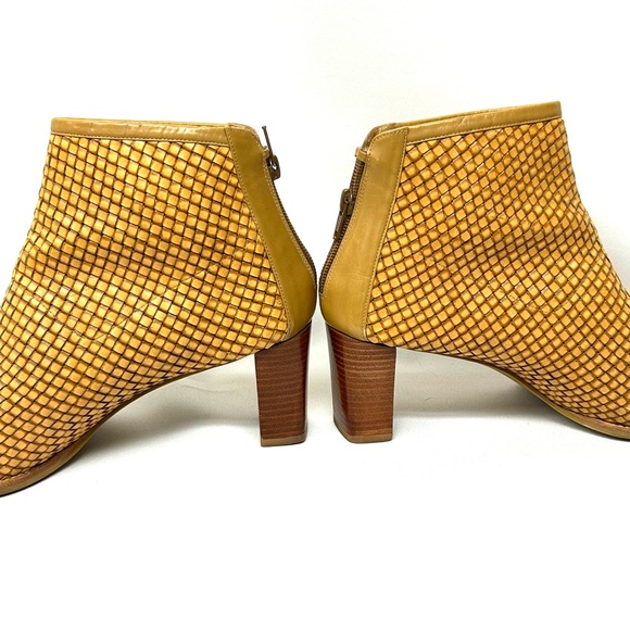 Stuart Weitzman Woven Braided Ankle Boots Booties 11 / 41 Snip Toe Zip Up - Picture 12 of 13
